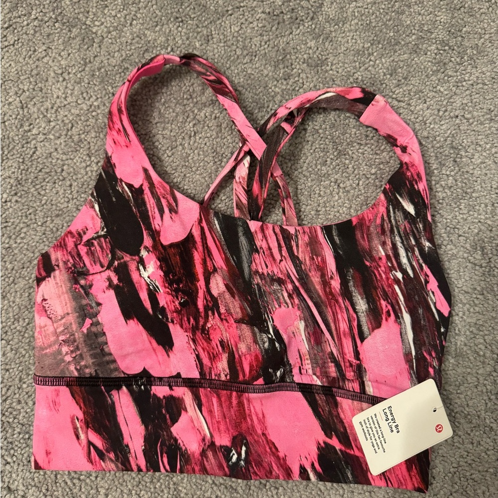 Women's Pink Patterned Sports Lululemon Bra